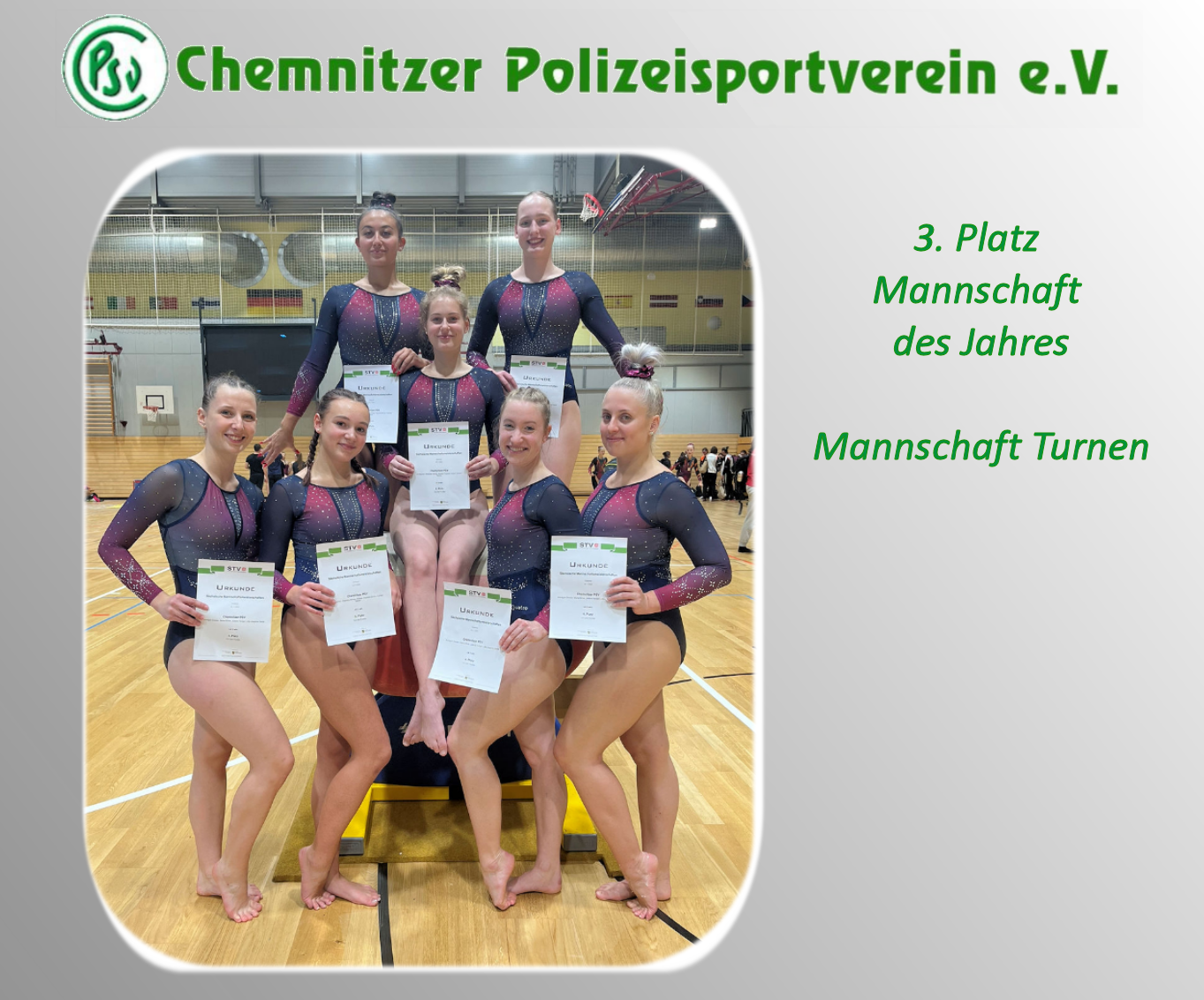 3. Platz Mannschaft des Jahres Mannschaft - Turnen